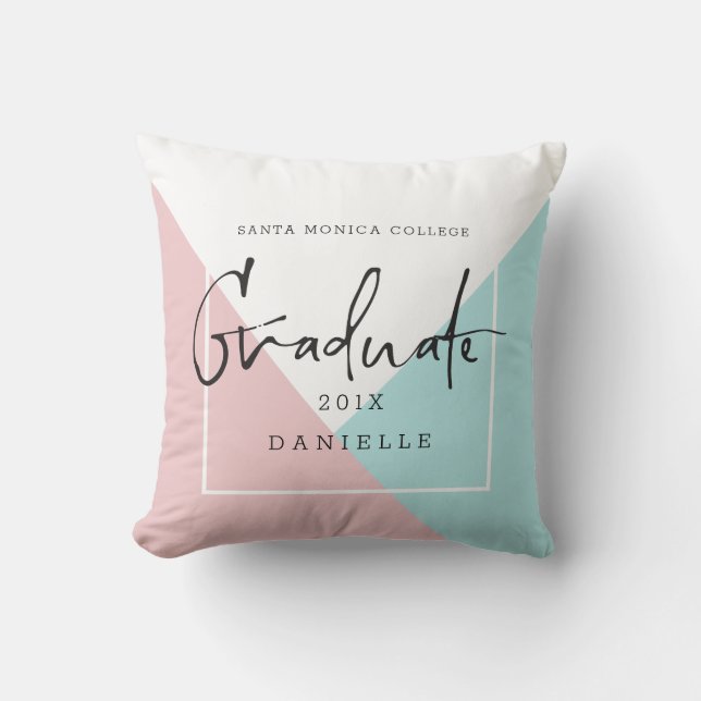 Modern geometric background Graduate Typography Throw Pillow (Front)
