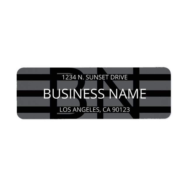 Modern Geometric Black Stripes & Monogram  (Front)