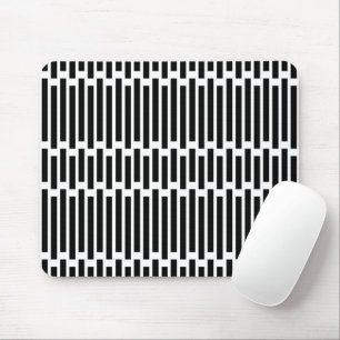 Modern Geometric Black White Pattern Mouse Pad