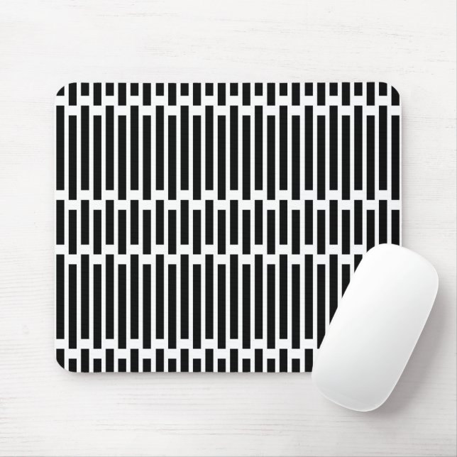 Modern Geometric Black White Pattern Mouse Pad (With Mouse)