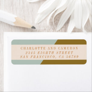 Modern Geometric Blue and Olive Return Address