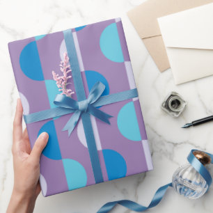 Modern Geometric, blue and purple pattern Wrapping Paper