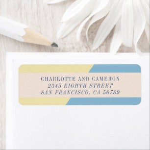 Modern Geometric Blue Butter Yellow Return Address