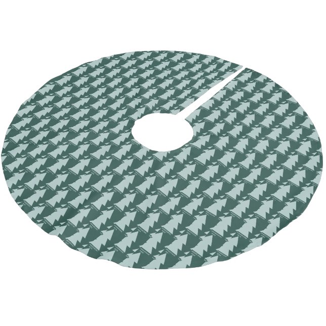 Modern geometric blue Christmas tree graphic Brushed Polyester Tree Skirt (Angled)
