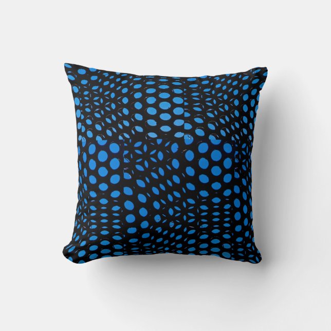 Modern Geometric Blue Dot Pattern  Throw Pillow (Front)