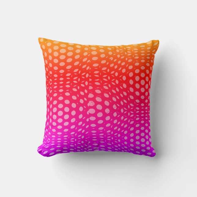 Modern Geometric Blue Dot Pattern  Throw Pillow (Front)