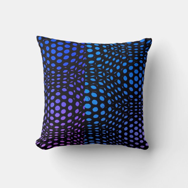 Modern Geometric Blue Dot Pattern  Throw Pillow (Front)