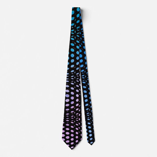 Modern Geometric Blue Dot Pattern  Tie (Front)