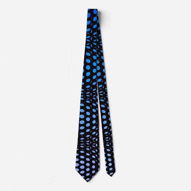 Modern Geometric Blue Dot Pattern  Tie (Front)