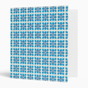 Modern geometric blue SEA squares pattern Binder
