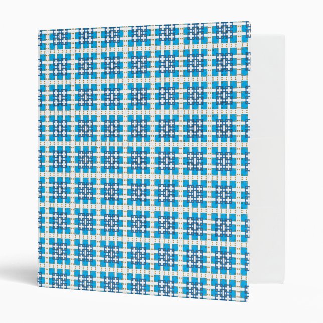 Modern geometric blue SEA squares pattern Binder (Front/Inside)