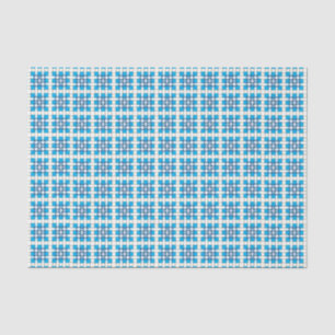 Modern geometric blue SEA squares pattern Tissue Paper