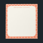 Modern Geometric Border Orange Personalized Name Notepad<br><div class="desc">Stay organized in style with this modern notepad featuring a bold geometric border in vibrant orange and personalized with your name. Perfect for jotting down notes, to-do lists, or creative ideas, this sleek design adds a pop of energy to your desk. Whether for personal use or as a thoughtful gift,...</div>