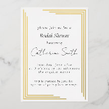 Modern Geometric Bridal Shower Foil Invitation