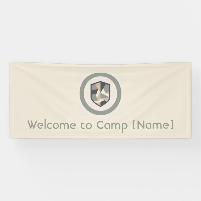 Modern Geometric Camo Military Banner (Horizontal)