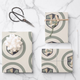 Modern Geometric Camo Military Party Wrapping Paper Sheet