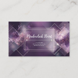 Modern Geometric Celestial Purple & Gold Business Card