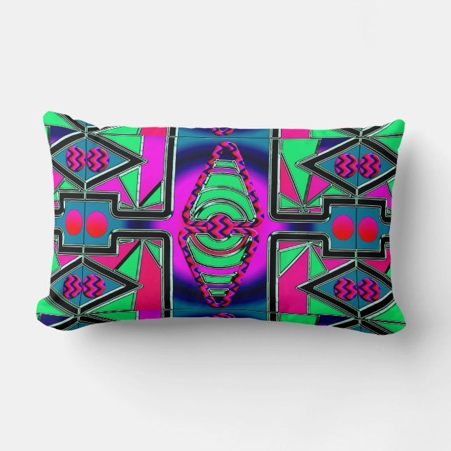 Modern Geometric Charm: Lumbar Pillow (Front)
