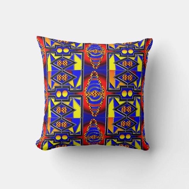 Modern Geometric Charm:  Throw Pillow (Front)