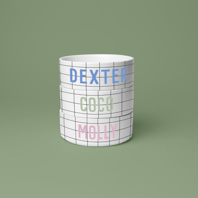 Modern Geometric Check Grid Green Simple Bowl (Creator Uploaded)