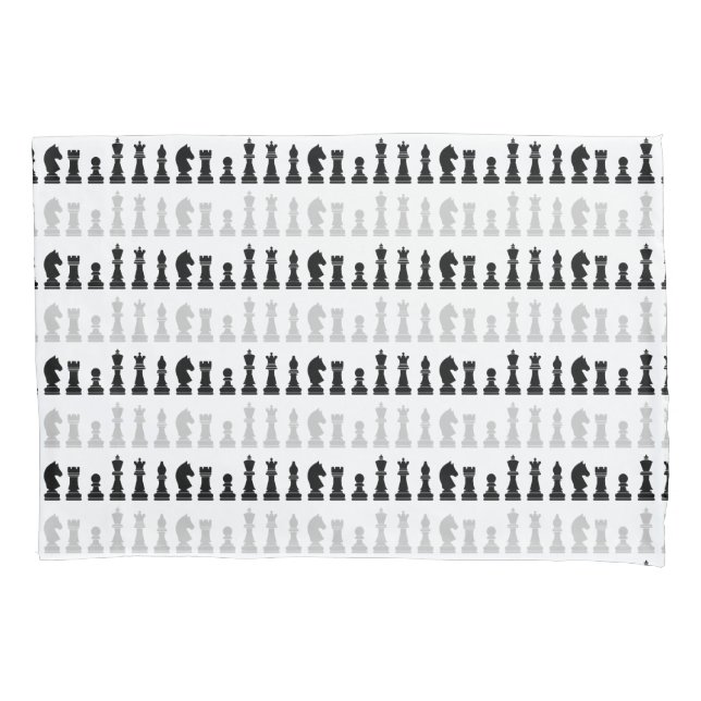 Modern Geometric Chess Piece Game Pattern  Pillowcase (Front)