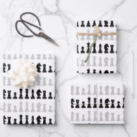 Modern Geometric Chess Pieces Game Pattern