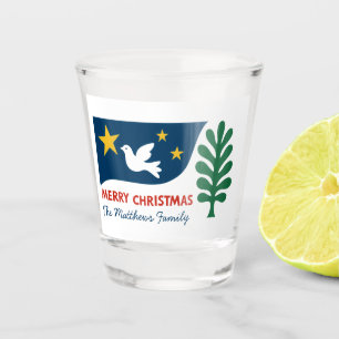 Modern Geometric Christmas Minimalist Bold Shapes Shot Glass