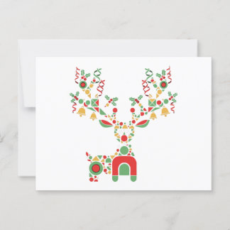 Modern Geometric Christmas Reindeer | Festive Postcard