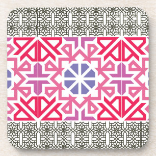 Modern Geometric colorful Boho Pattern Coaster