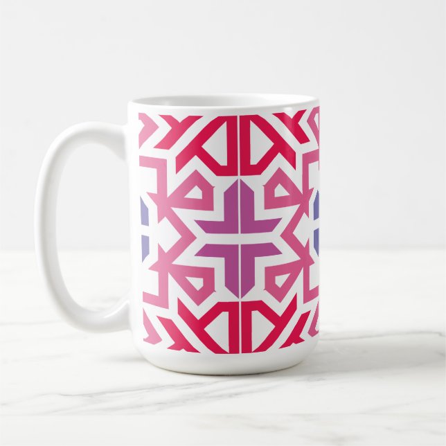 Modern Geometric colorful Boho Pattern Coffee Mug (Left)