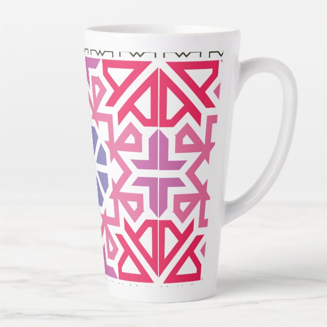 Modern Geometric colorful Boho Pattern Latte Mug (Right)