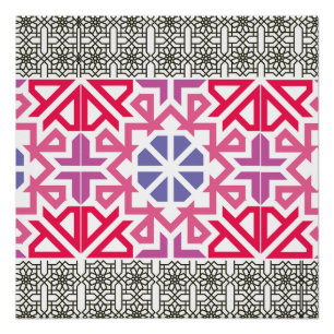 Modern Geometric colorful Boho Pattern Poster