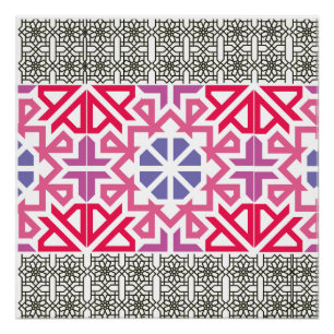 Modern Geometric colorful Boho Pattern Poster