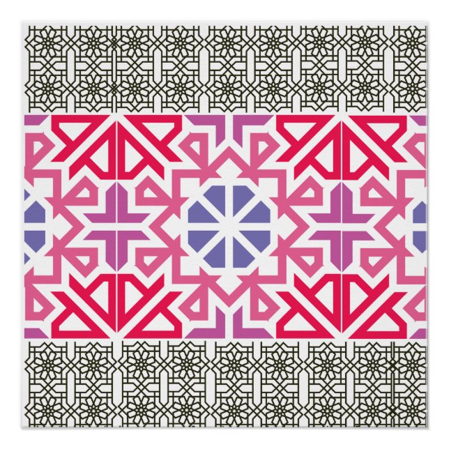 Modern Geometric colorful Boho Pattern Poster (Front)