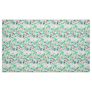 Modern Geometric Colour Block Grid Pattern Fabric