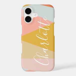 Modern Geometric Colour Block Personalized Coral