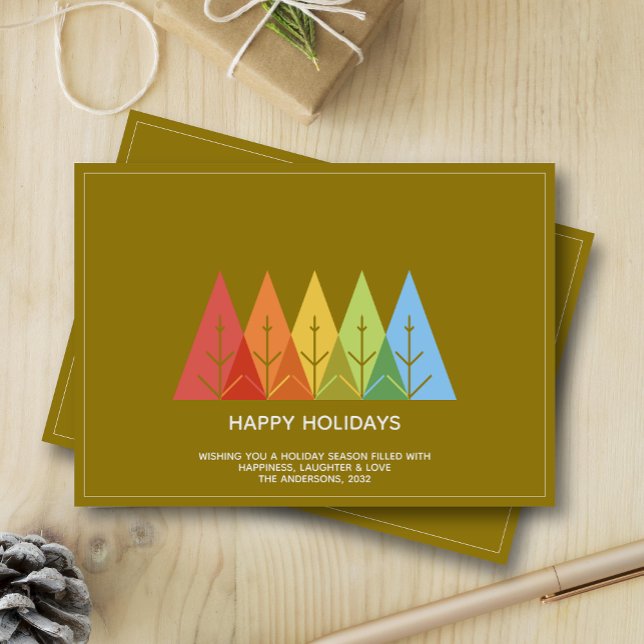 Modern Geometric Colour Overlapping Christmas Holiday Card (Creator Uploaded)