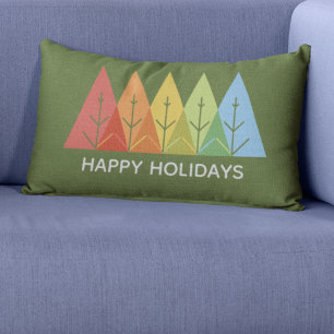 Modern Geometric Colour Overlapping Christmas Lumbar Pillow