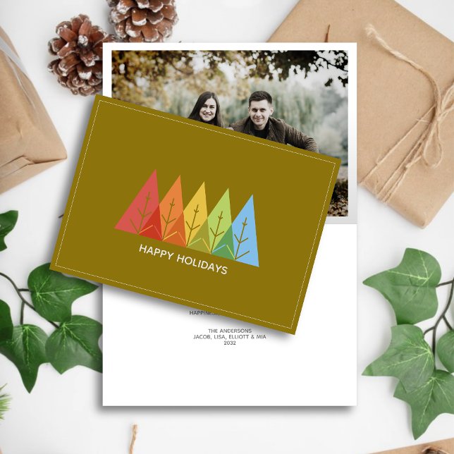 Modern Geometric Colour Overlapping Christmas Phot Holiday Card (Creator Uploaded)