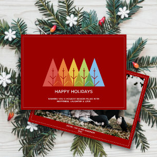 Modern Geometric Colour Overlapping Christmas Phot Holiday Card