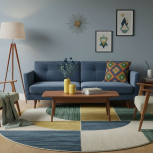 Modern geometric colourful block pattern  throw pillow