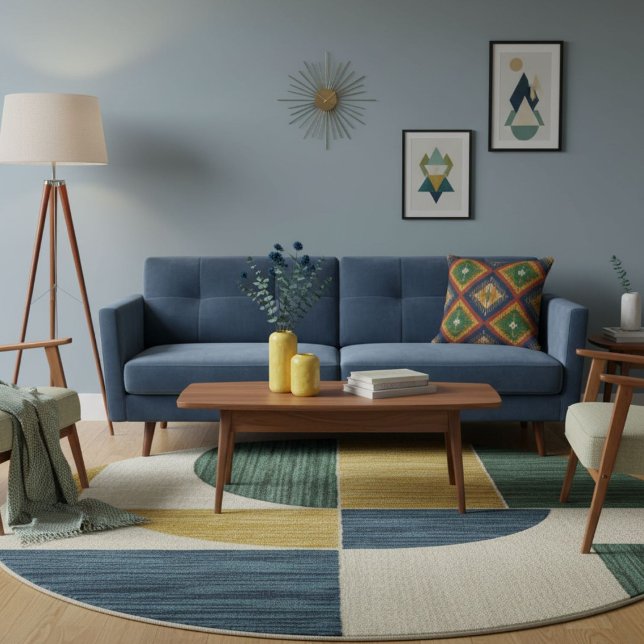 Modern geometric colourful block pattern  throw pillow (Creator Uploaded)