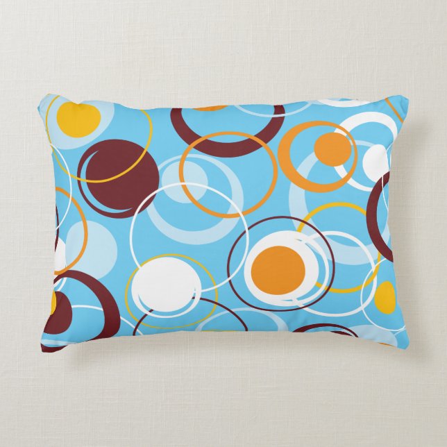 Modern Geometric Colourful Circles Shape Pattern Accent Pillow (Front)