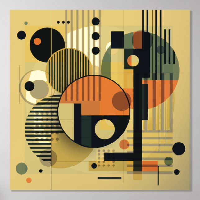 Modern geometric composition 3 foil prints (Front)