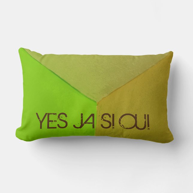 Modern Geometric Configurative Photo with any Text Lumbar Pillow (Front)