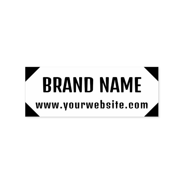 Modern Geometric Corner Triangle Business Brand  Rubber Stamp (Imprint)
