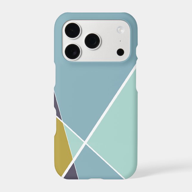 Modern Geometric Criss Cross Blue Color Blocks Art (Back)