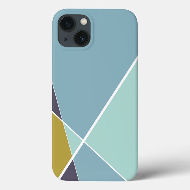 Modern Geometric Criss Cross Breeze Blue Case (Back)