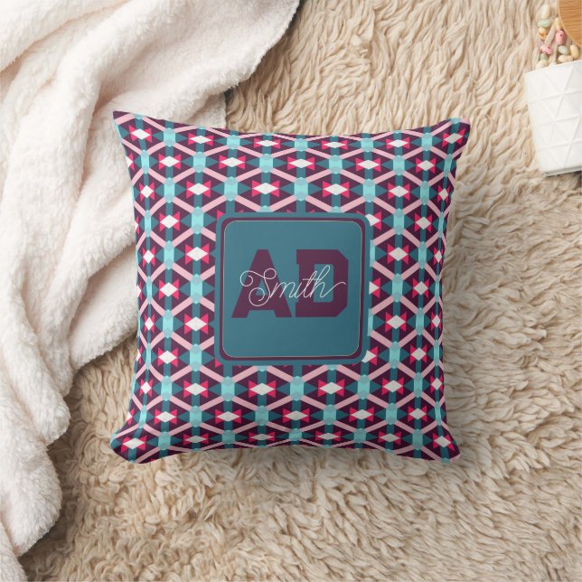 Modern Geometric Custom Pillow For Bridal Shower (Blanket)