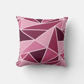 Modern Geometric Dark Pink, Light Pink Throw Pillow